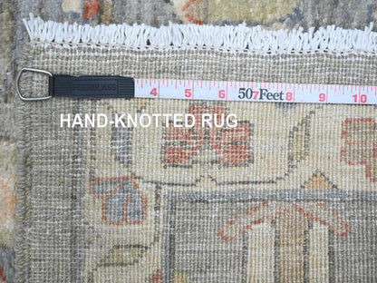 Heriz hand-knotted wool runner in Gray & Ivory, 2'8" x 15'6" — SKU O020868 (view 6)