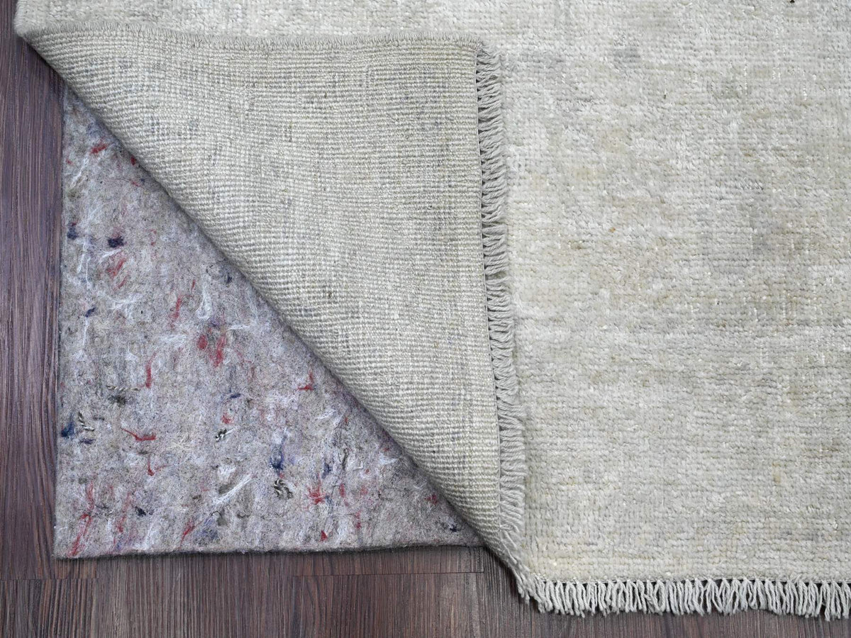 Oushak Oushak hand-knotted wool runner in Ivory & Gray, 4'1" x 19'8" — SKU O020878 (view 2)