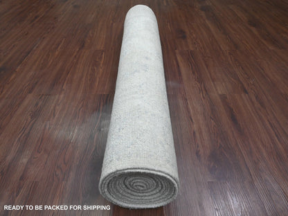 Oushak Oushak hand-knotted wool runner in Ivory & Gray, 4'1" x 19'8" — SKU O020878 (view 4)