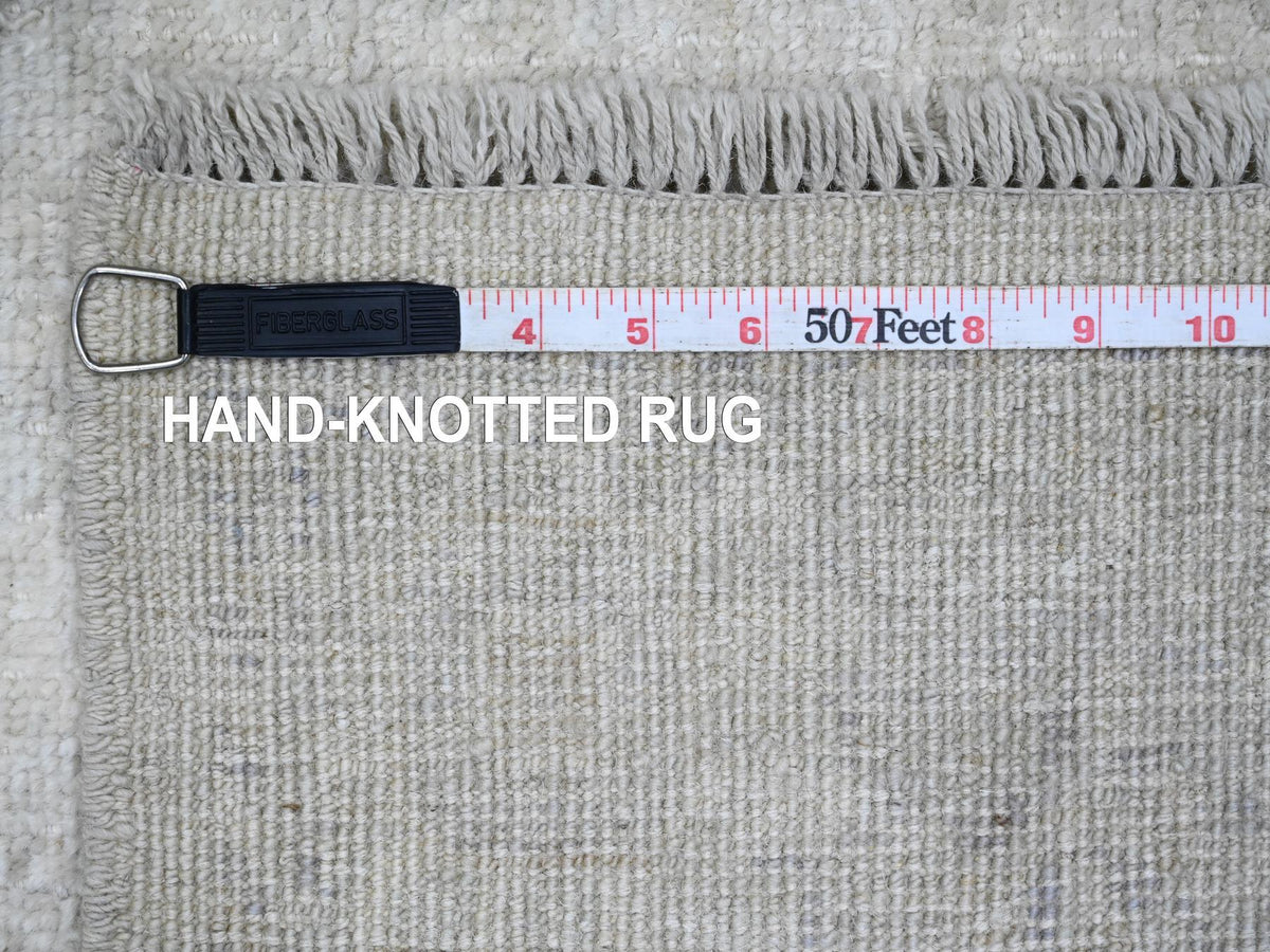 Oushak Oushak hand-knotted wool runner in Ivory & Gray, 4'1" x 19'8" — SKU O020878 (view 6)