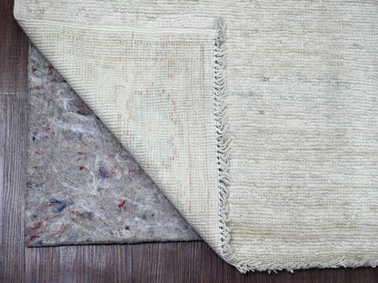 Grey 3'0" x 9'7" Oushak And Peshawar Hand knotted Wool Rug - Sku: O020880