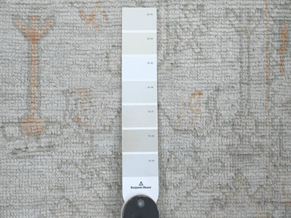 Grey 2'7" x 12'6" Oushak And Peshawar Hand knotted Wool Rug - Sku: O020882