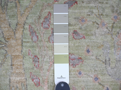 Green 8'10" x 12'3" Oushak And Peshawar Hand knotted Wool Rug - Sku: O020889