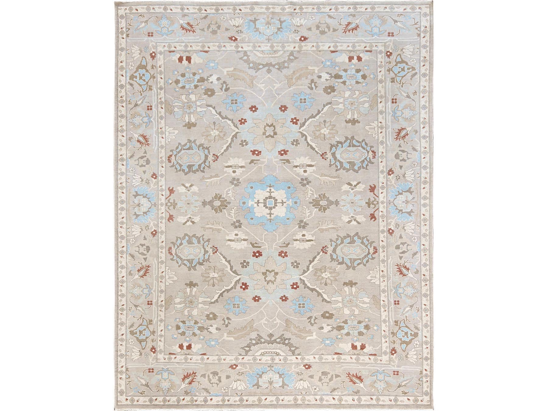 Oushak Oushak hand-knotted wool rug in Gray, 9'3" x 11'10" — SKU O02088