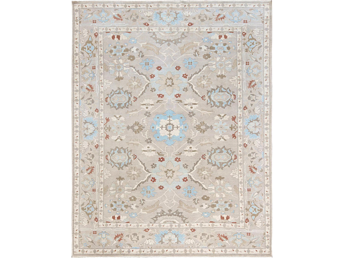 Oushak Oushak hand-knotted wool rug in Gray, 9'3" x 11'10" — SKU O02088