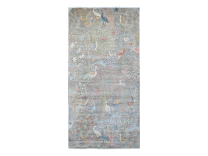 Peshawar Oushak hand-knotted wool runner in Gray, 6' x 11'11" — SKU O020890