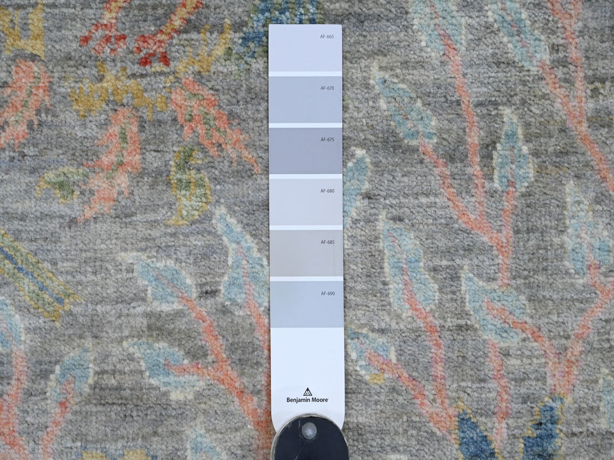 Peshawar Oushak hand-knotted wool runner in Gray, 6' x 11'11" — SKU O020890 (view 3)