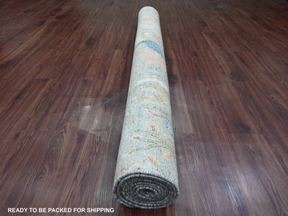 Peshawar Oushak hand-knotted wool runner in Gray, 6' x 11'11" — SKU O020890 (view 4)