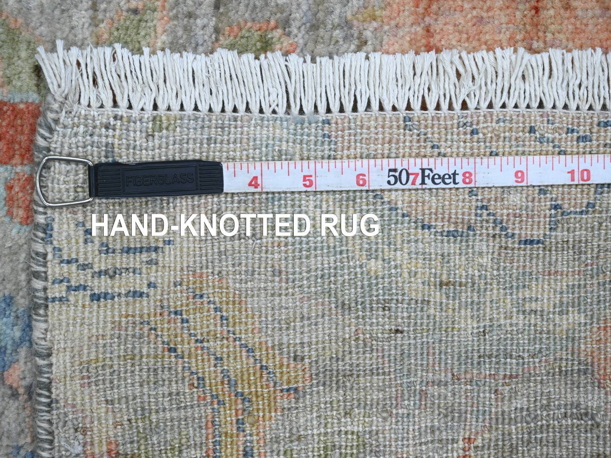 Peshawar Oushak hand-knotted wool runner in Gray, 6' x 11'11" — SKU O020890 (view 6)