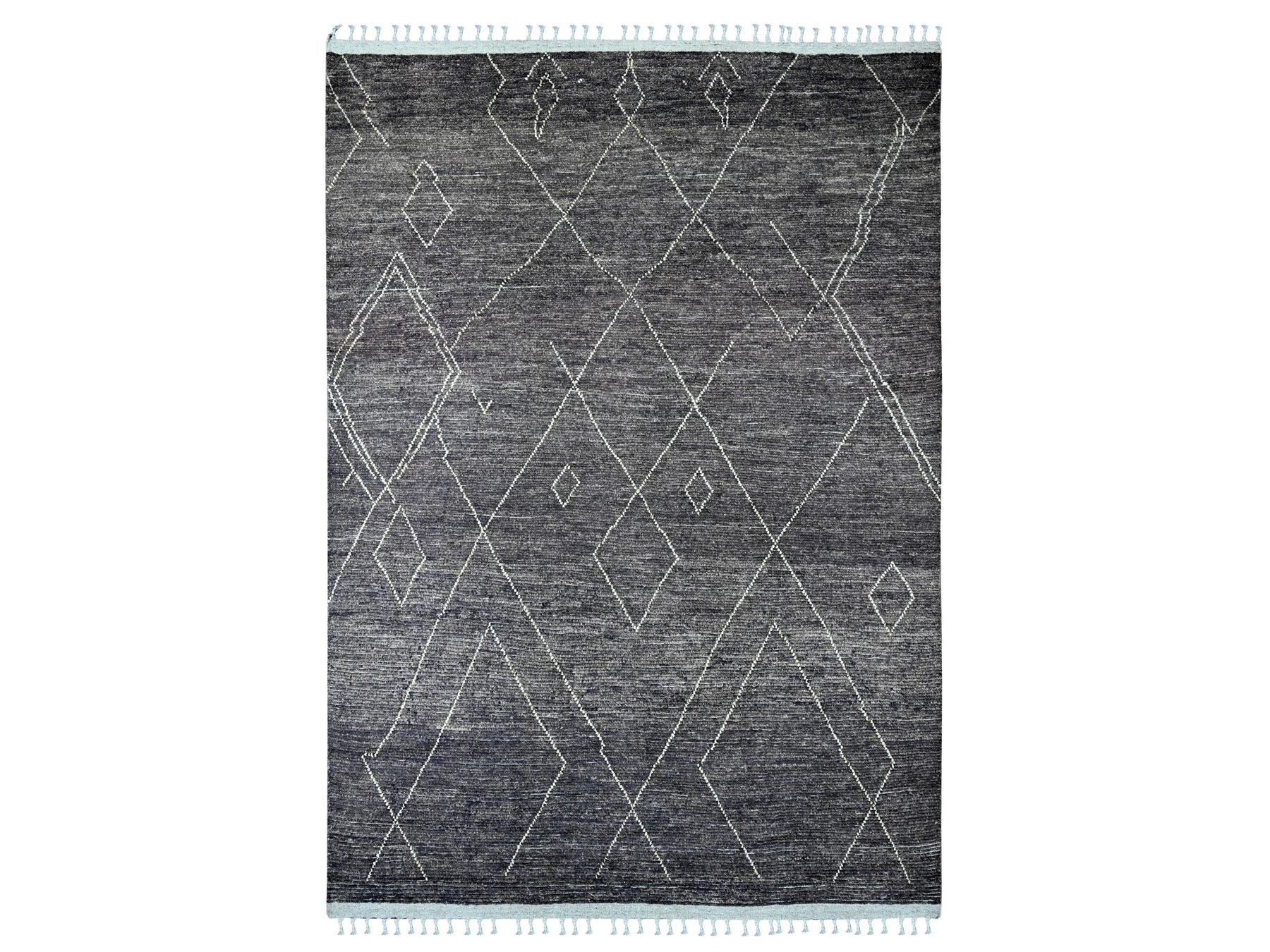 Tribal & Geometric hand-knotted wool rug in Black, 8'11" x 12'8" — SKU O020895