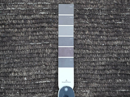 Black 8'11" x 12'8" Tribal & Geometric Hand knotted Wool Rug - Sku: O020895