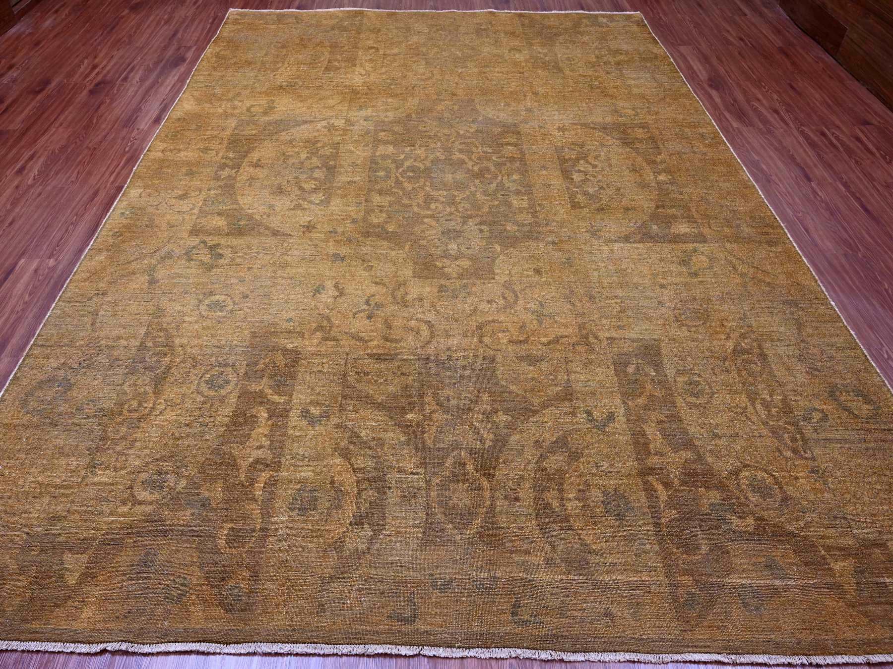 Tribal & Geometric hand-knotted wool rug in Brown, 9' x 11'10" — SKU O020902 (view 2)