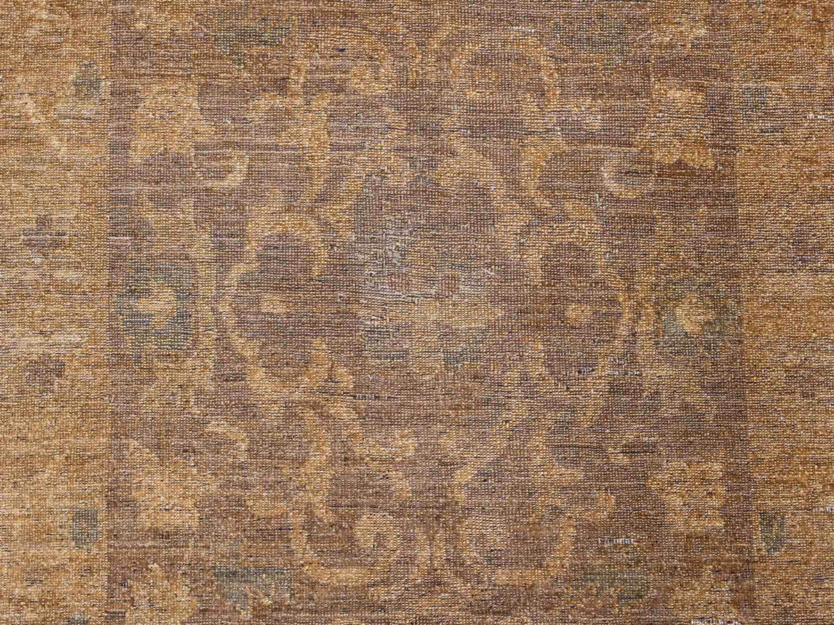 Tribal & Geometric hand-knotted wool rug in Brown, 9' x 11'10" — SKU O020902 (view 8)