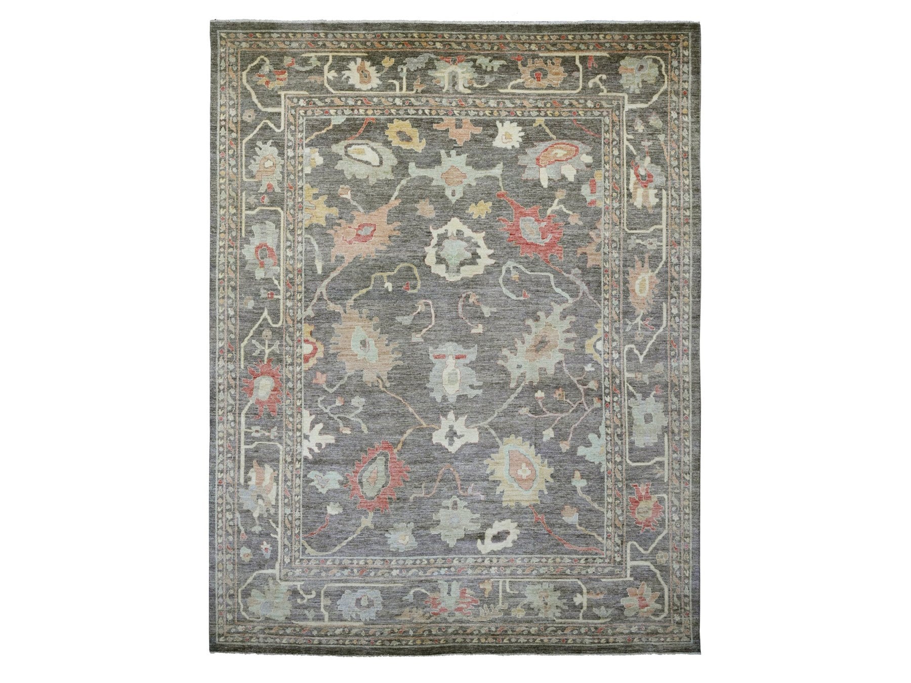Oushak Oushak hand-knotted wool rug in Gray, 12' x 15'7" — SKU O020912