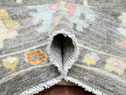 Brown 11'10" x 15'9" Oushak / Peshawar Hand knotted Wool Rug - Sku: O020913