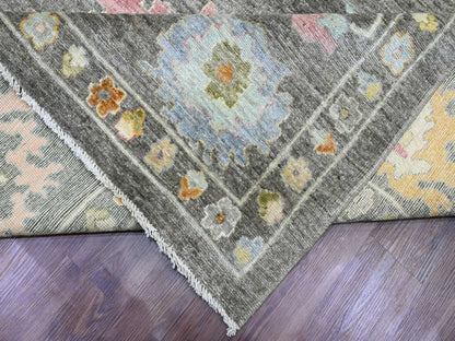 Brown 11'10" x 15'9" Oushak / Peshawar Hand knotted Wool Rug - Sku: O020913