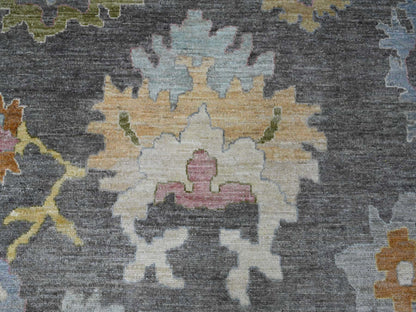 Brown 11'10" x 15'9" Oushak / Peshawar Hand knotted Wool Rug - Sku: O020913