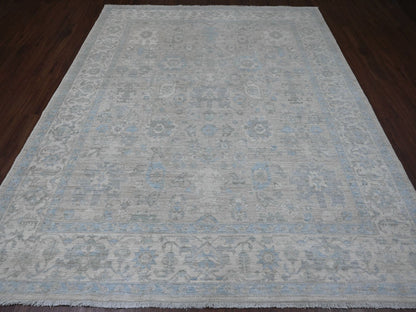 Heriz Oushak hand-knotted wool rug in Gray & Ivory, 8'4" x 9'9" — SKU O020916 (view 2)