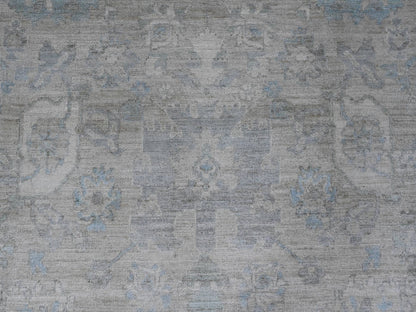 Heriz Oushak hand-knotted wool rug in Gray & Ivory, 8'4" x 9'9" — SKU O020916 (view 8)