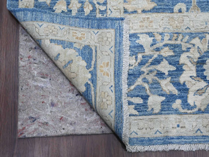 Blue 8'9" x 11'7" Oushak And Peshawar Hand knotted Wool Rug - Sku: O020917