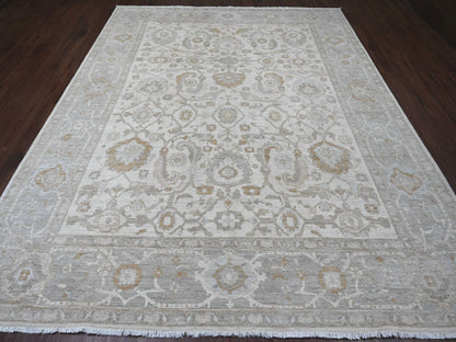 Heriz Heriz hand-knotted wool rug in Ivory & Gray, 8'11" x 11' — SKU O020918 (view 2)
