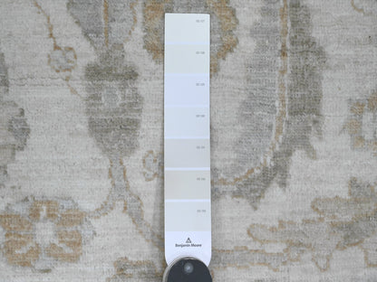 Heriz Heriz hand-knotted wool rug in Ivory & Gray, 8'11" x 11' — SKU O020918 (view 7)