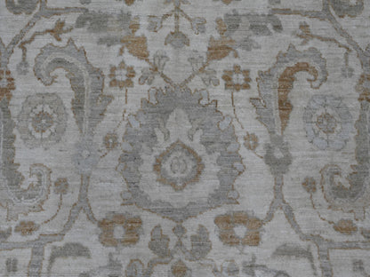 Heriz Heriz hand-knotted wool rug in Ivory & Gray, 8'11" x 11' — SKU O020918 (view 8)