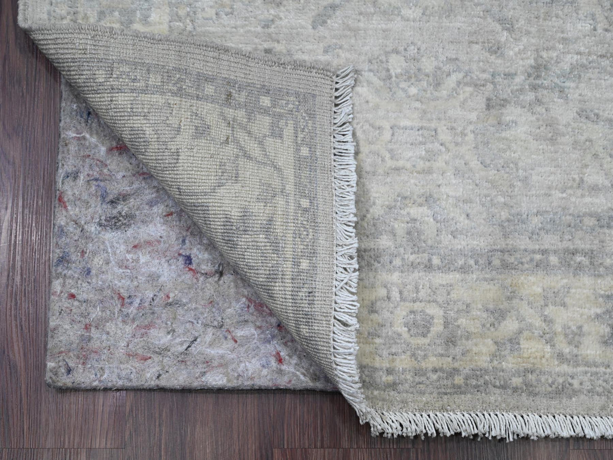 Heriz Oushak hand-knotted wool runner in Gray & Ivory, 2'10" x 31'9" — SKU O020919 (view 2)