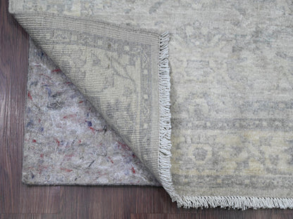 Heriz Oushak hand-knotted wool runner in Gray & Ivory, 2'10" x 31'9" — SKU O020919 (view 2)
