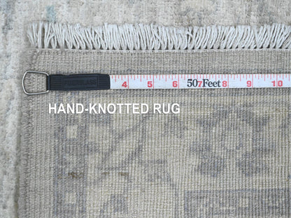 Grey 2'10" x 31'9" Oushak And Peshawar Hand knotted Wool Rug - Sku: O020919