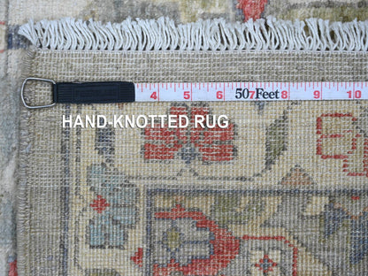 Heriz Oushak hand-knotted wool runner in Gray & Ivory, 2'7" x 12'3" — SKU O020920 (view 6)