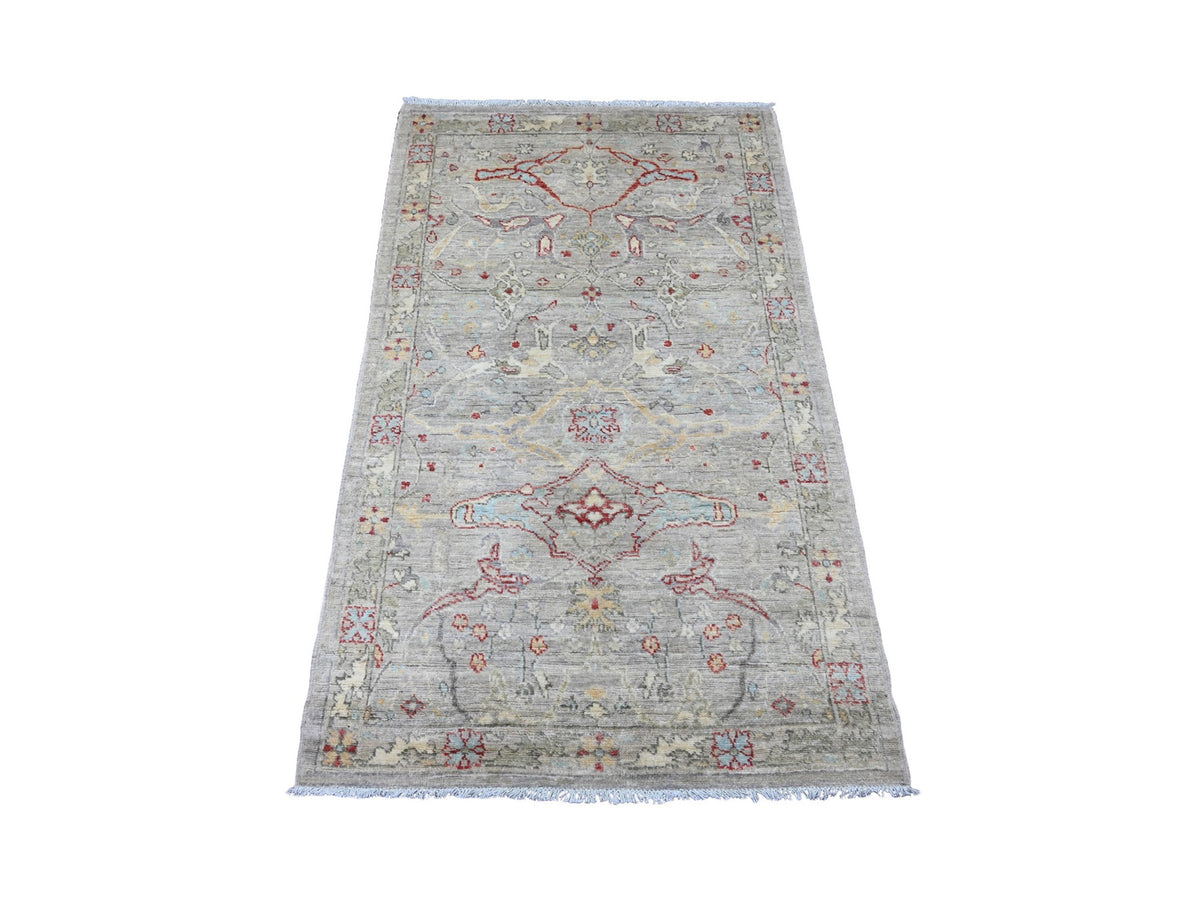 Peshawar Oushak hand-knotted wool rug in Gray, 3' x 5'1" — SKU O020923