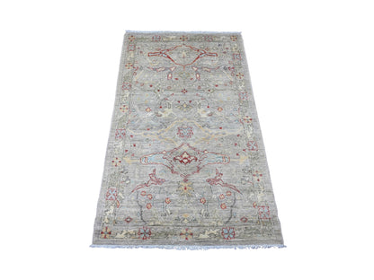 Peshawar Oushak hand-knotted wool rug in Gray, 3' x 5'1" — SKU O020923