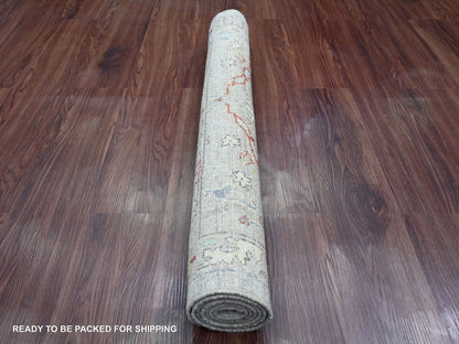 Peshawar Oushak hand-knotted wool rug in Gray, 3' x 5'1" — SKU O020923 (view 4)