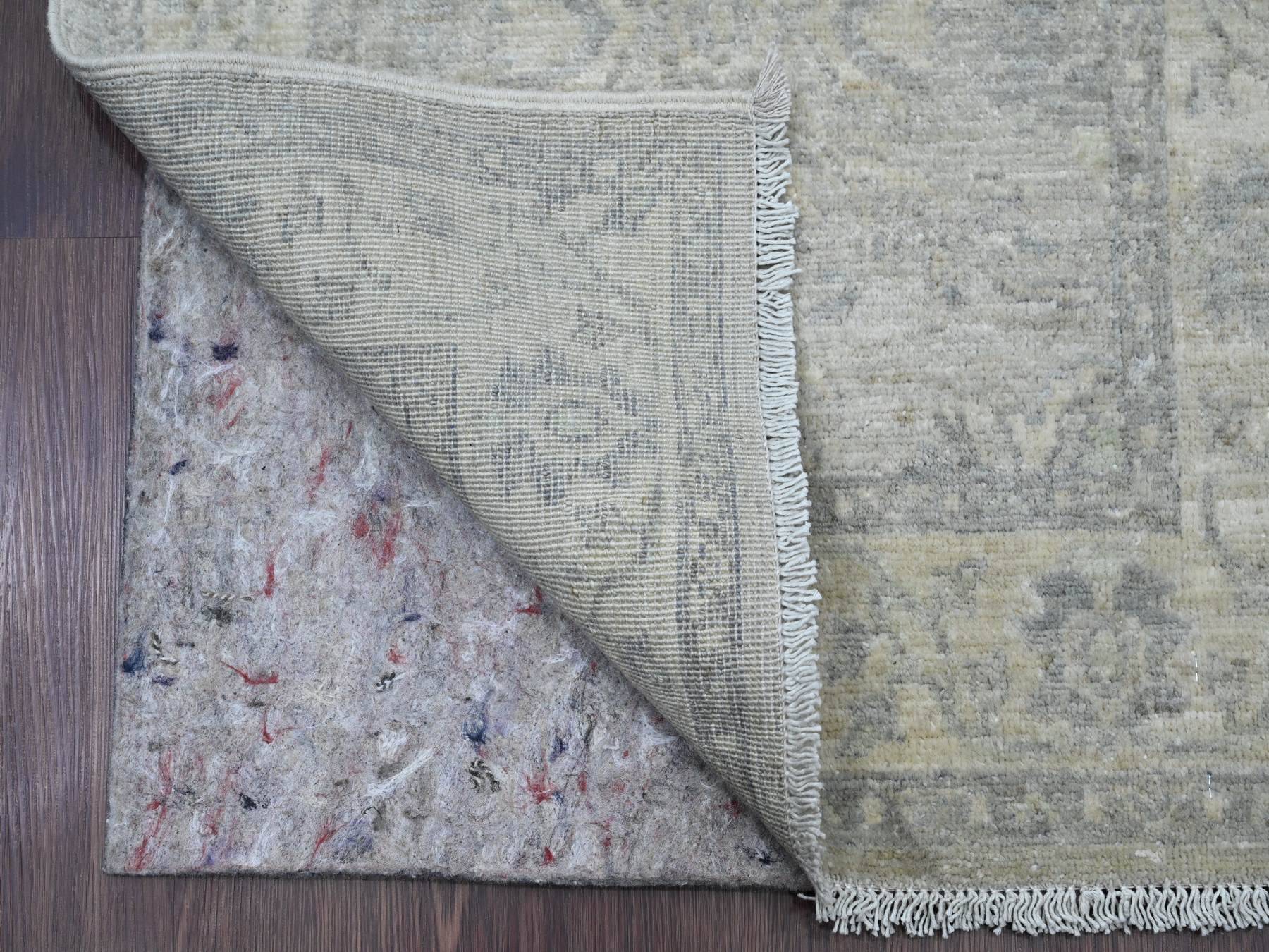 Heriz Oushak hand-knotted wool runner in Gray & Ivory, 2'3" x 29'4" — SKU O020926 (view 2)