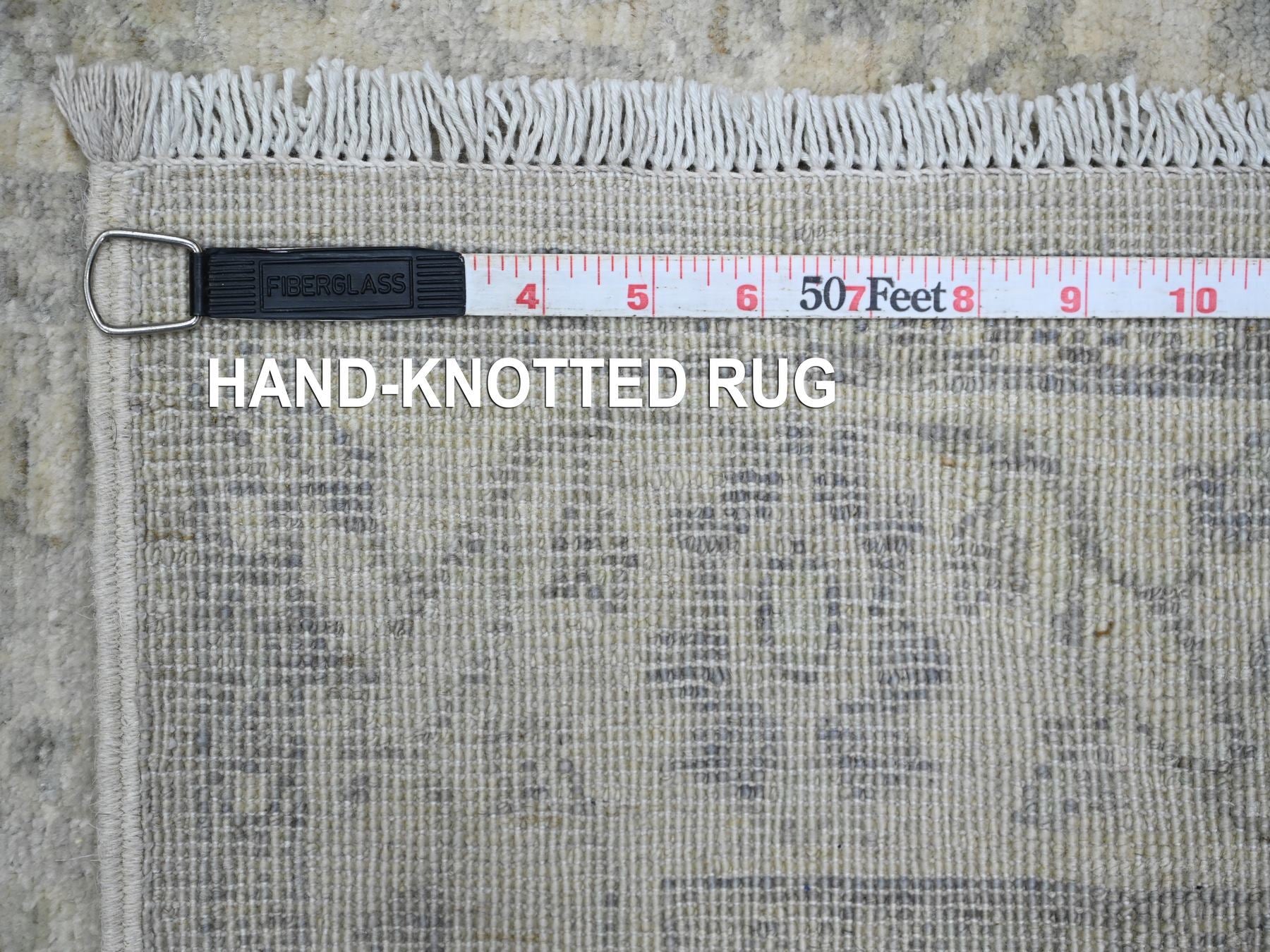 Heriz Oushak hand-knotted wool runner in Gray & Ivory, 2'3" x 29'4" — SKU O020926 (view 6)