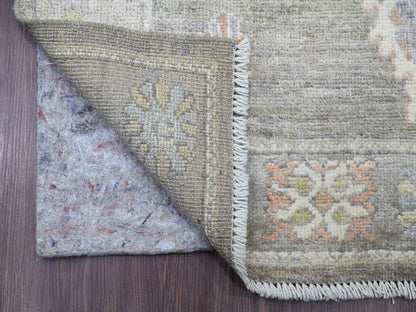Green 2'11" x 19'10" Oushak / Peshawar Hand knotted Wool Rug - Sku: O020931