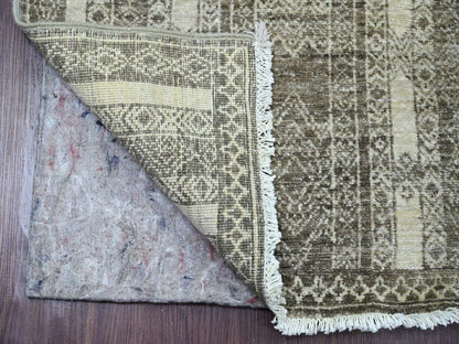 Brown 2'5" x 11'0" Tribal Hand knotted Wool Rug - Sku: O020937
