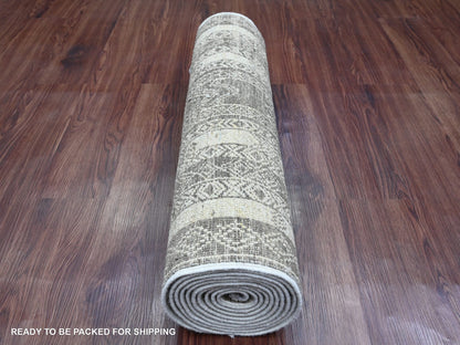 Brown 2'6" x 11'6" Tribal Hand knotted Wool Rug - Sku: O020939