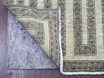 Brown 2'7" x 9'5" Tribal Hand knotted Wool Rug - Sku: O020940