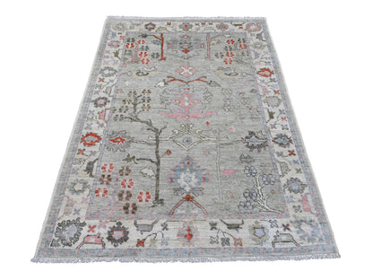 Oushak Oushak hand-knotted wool rug in Gray & Ivory, 4'5" x 5'11" — SKU O020941