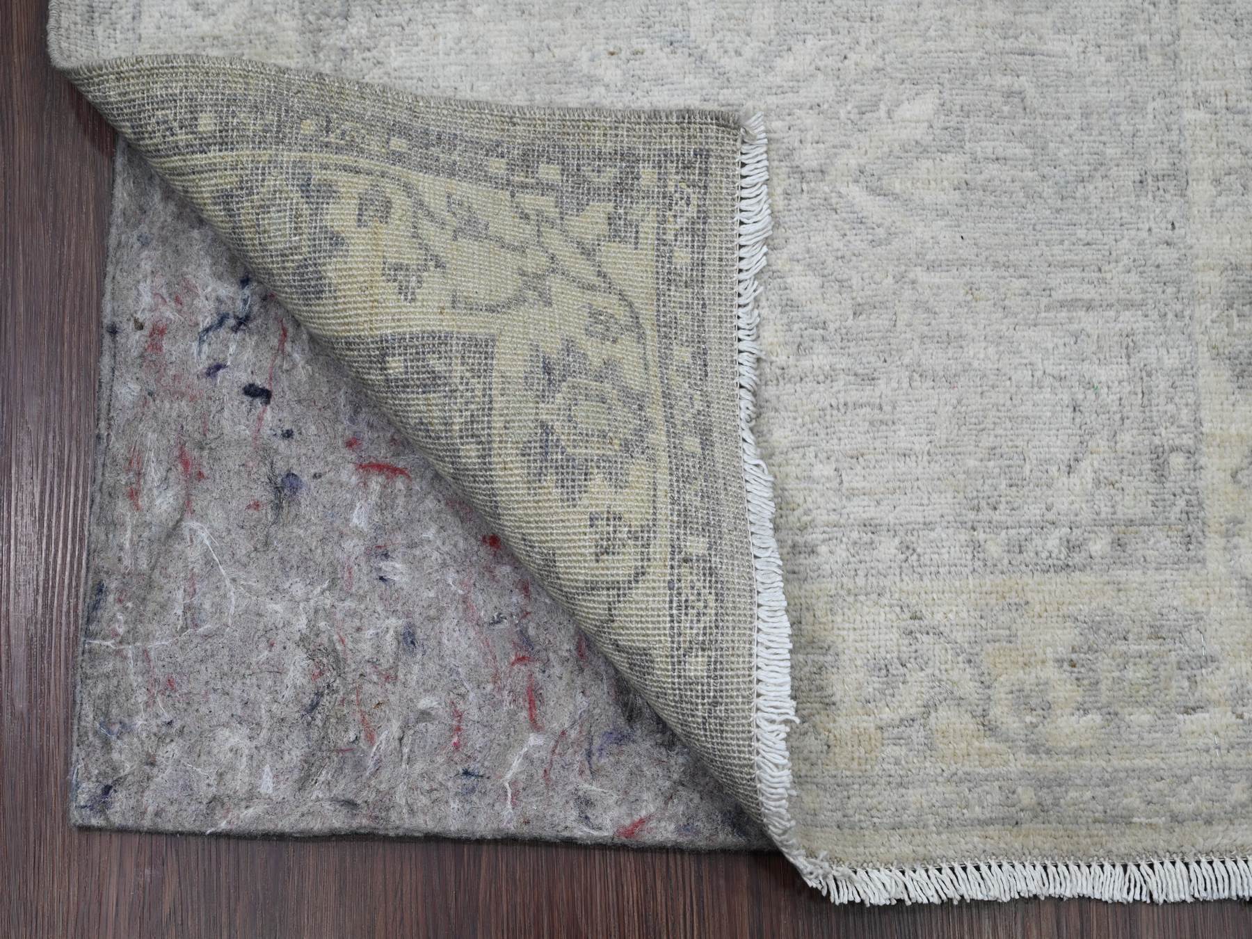 Heriz Oushak hand-knotted wool runner in Gray & Ivory, 2'6" x 19'2" — SKU O020945 (view 2)