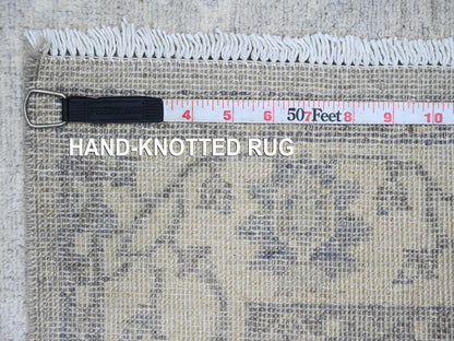 Heriz Oushak hand-knotted wool runner in Gray & Ivory, 2'6" x 19'2" — SKU O020945 (view 6)