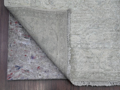 Heriz Oushak hand-knotted wool runner in Gray & Ivory, 2'6" x 28'9" — SKU O020946 (view 2)