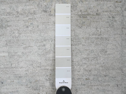 Heriz Oushak hand-knotted wool runner in Gray & Ivory, 2'6" x 28'9" — SKU O020946 (view 3)