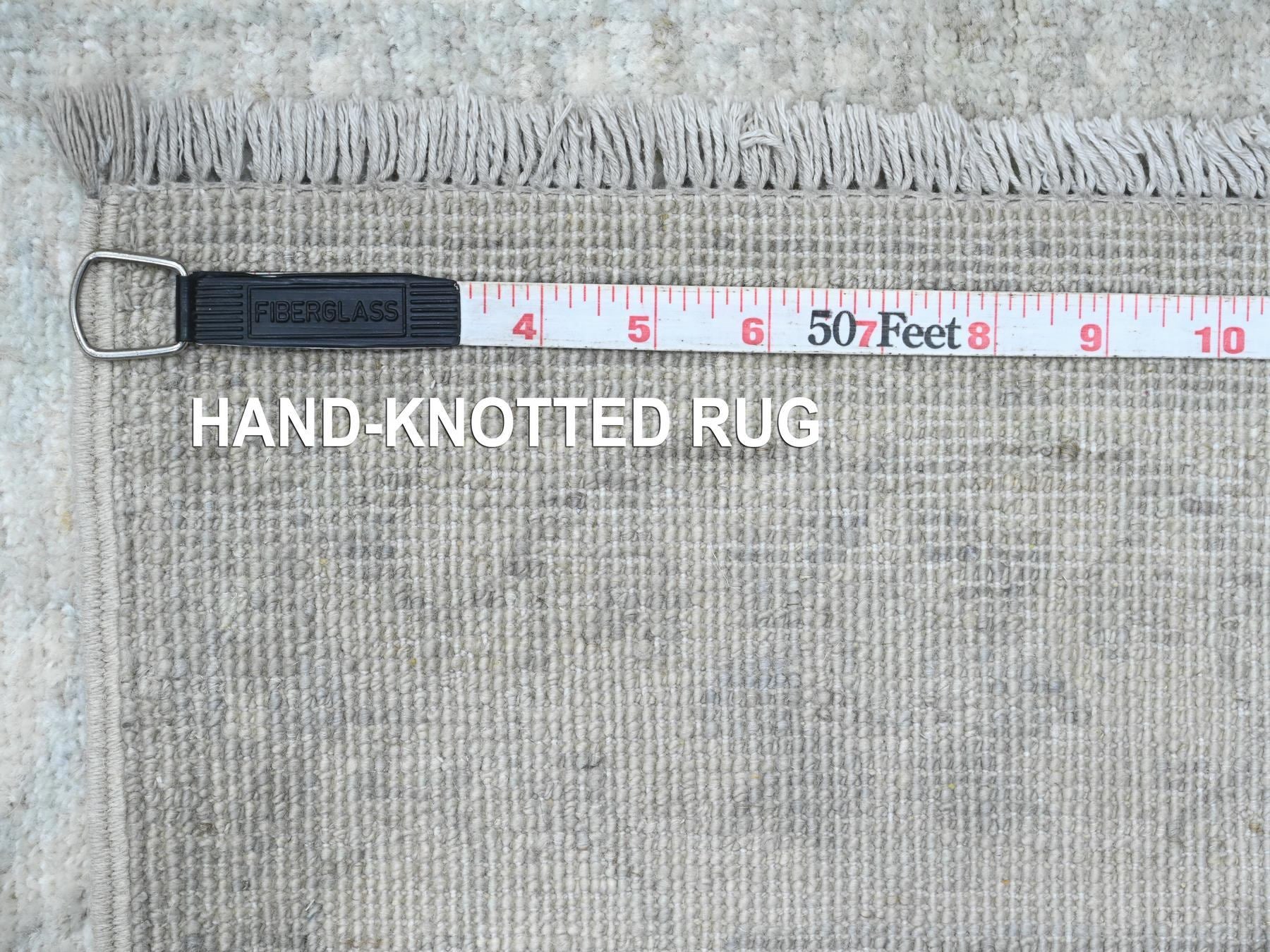 Heriz Oushak hand-knotted wool runner in Gray & Ivory, 2'6" x 28'9" — SKU O020946 (view 6)