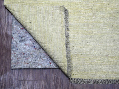Beige 8'9" x 12'4" Flat Weave Hand woven Wool Rug - Sku: O020947