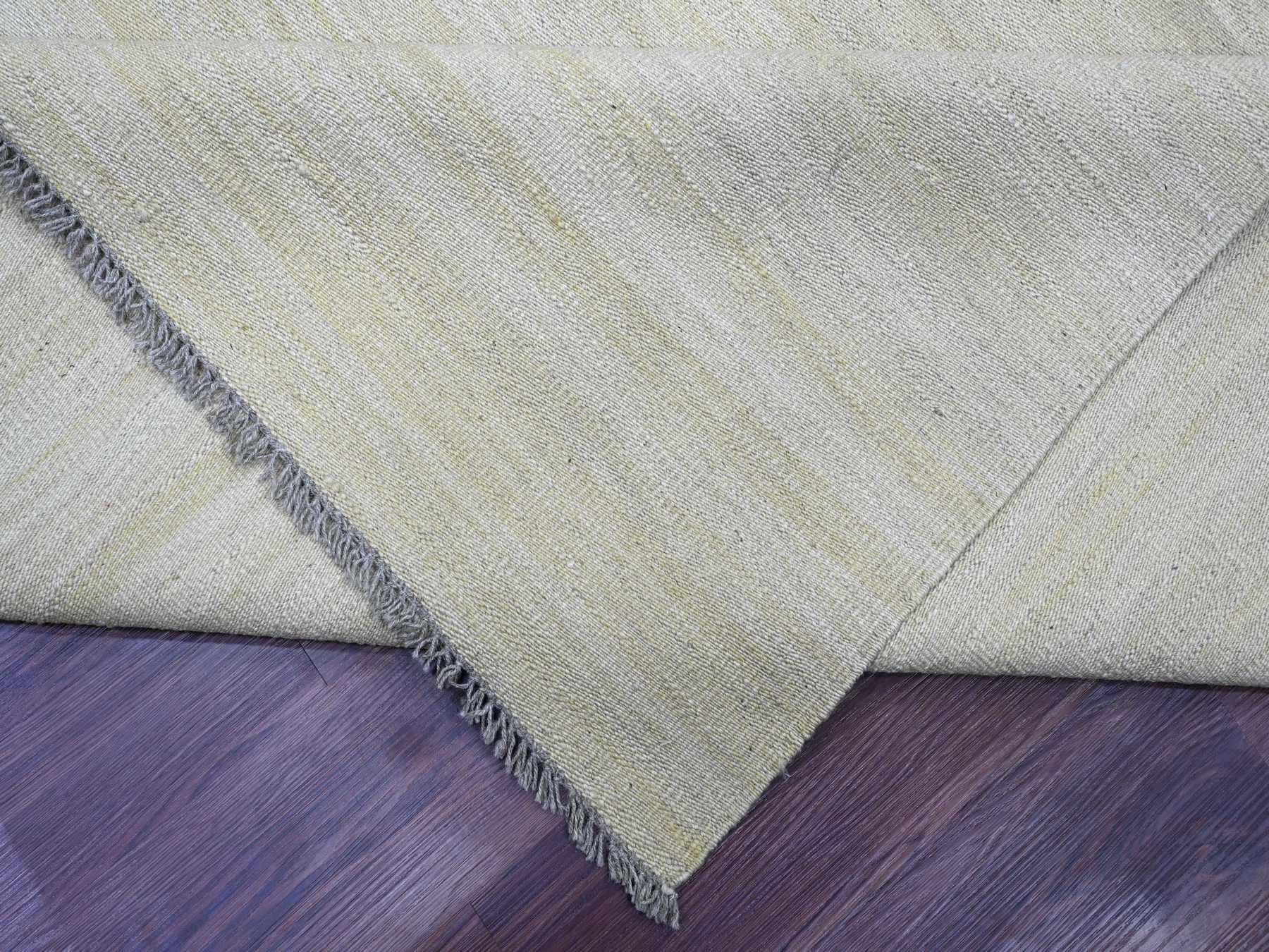 Kilim Flat-Weave hand-knotted wool rug in Beige, 8'9" x 12'4" — SKU O020947 (view 6)