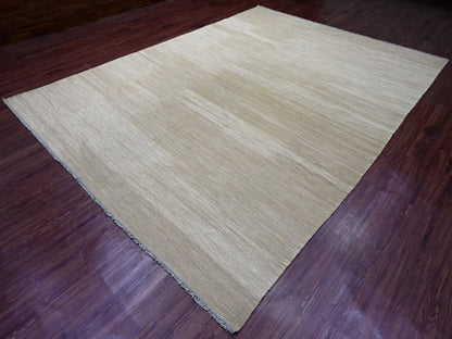 Brown 8'11" x 12'1" Flat Weave Hand woven Wool Rug - Sku: O020948
