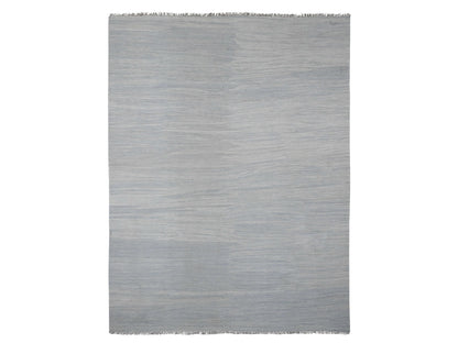 Blue 9'1" x 11'11" Flat Weave Hand woven Wool Rug - Sku: O020951